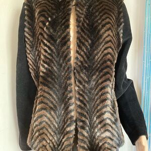 Vintage Knit Faux Fur Jacket Size Small